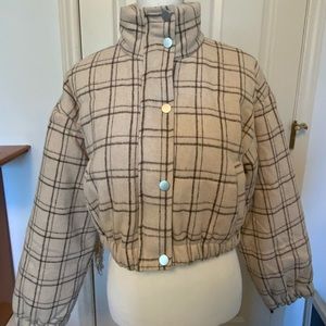 Cropped puffer zip jacket